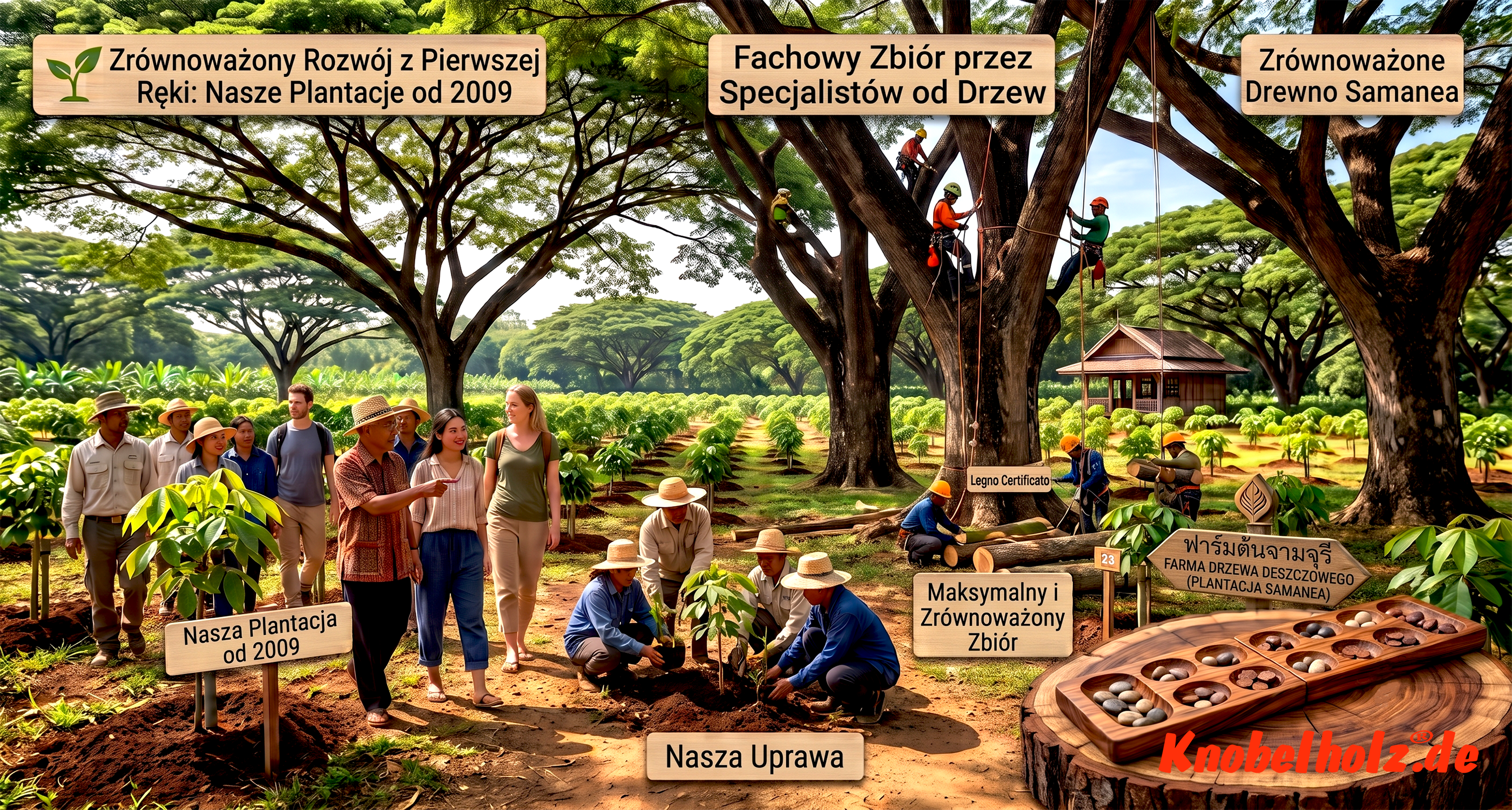 Od sadzonki do ulubionej gry: Zrównoważone gry drewniane z własnych plantacji w Chiang Mai